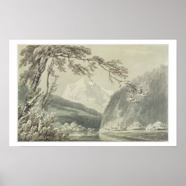 Poster Perto de Grindelwald, c.1796 (lavagem azul e cinza (Frente)