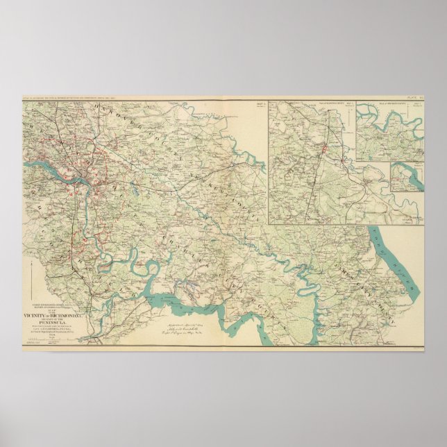 Poster Perto de Richmond, Va, Península (Frente)