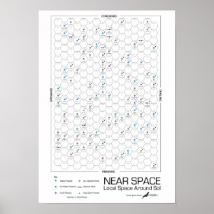 Poster Perto do Estrela-Mapa do hexágono do espaço (fun