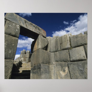 Póster Peru, Cuzco, fortaleza de Sacsayhuaman, bom exempl