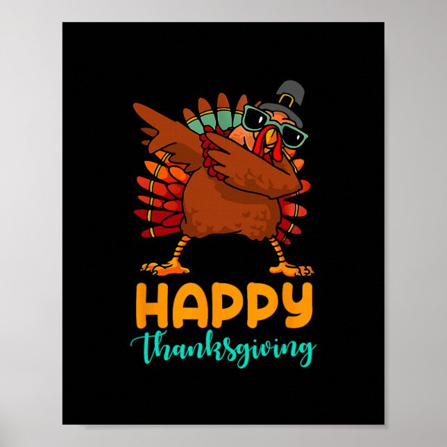Poster Peru Dabbing Feliz Dia de Ação de Graças Dia dos P (Frente)
