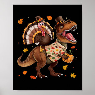 Poster Peru Divertido Cavalgando Dinossauro T Rex Dia de 