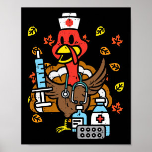 Poster Peru Enfermeira Ação De Graças Outono Jaleco Enfer