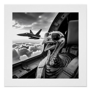 Póster Peru Engraçado Selfie Preto e Branco