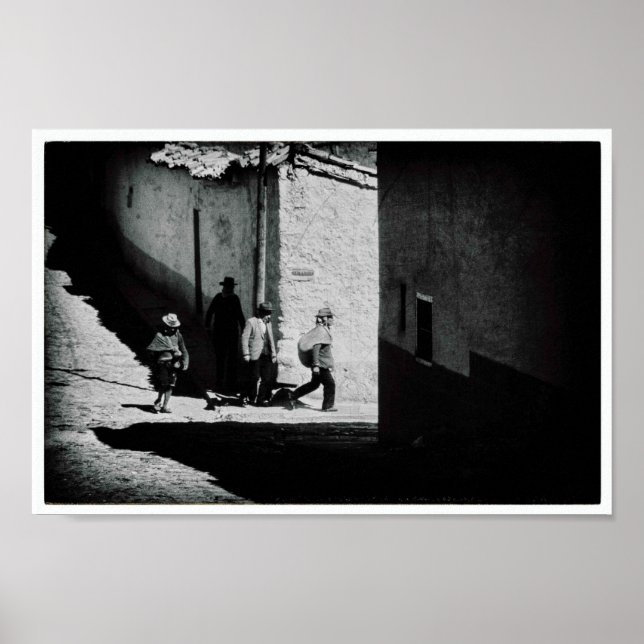 Poster Peru: Homens descendo a rua monocromático (Frente)