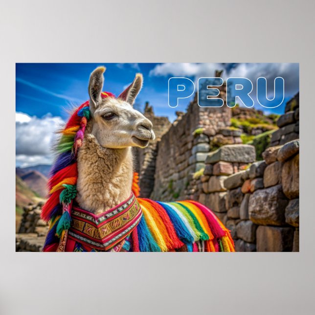 Poster Peru Llama (Frente)