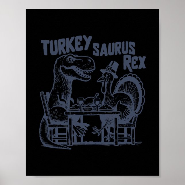 Poster Peru Saurus Rex Peru Dia de Ação de Graças Funny D (Frente)