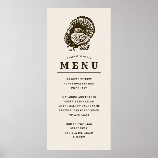 Poster Peru Selvagem | Menu do Jantar de Ação de Graças (Frente)