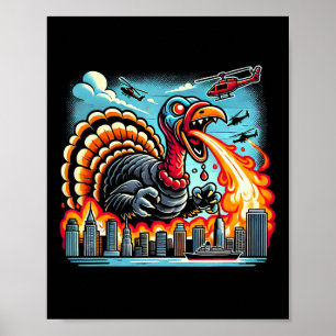 Poster Peruzila – Dinossauro de Ação de Graças que respir