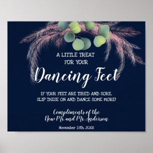 Poster Pés Dançantes Chinelos de Dedo Casamento Grama Pam