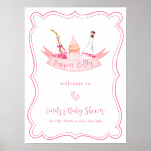 Poster Pés de Champanhe Rosa Quadro Menina Bem-vinda ao C