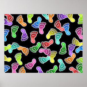 Póster Pés felizes do papel de parede