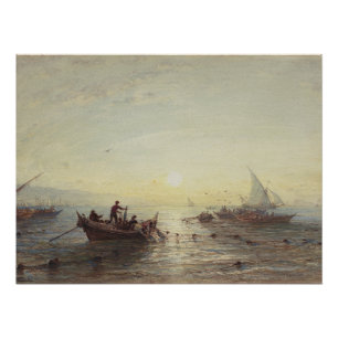 Póster Pesca ao amanhecer da costa perto de Marselha