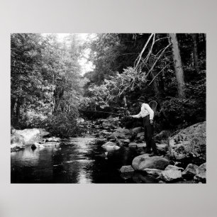 Póster Pesca com mosca de Adirondack