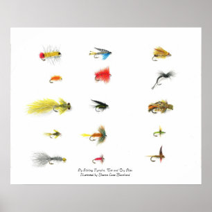 Póster Pesca com mosca, ninfas da pesca com mosca, Fl