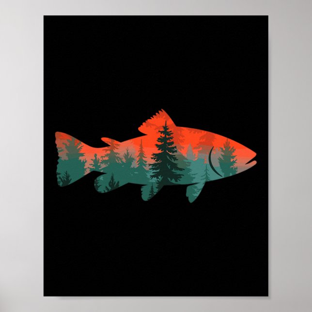 Poster Pesca com Mosca Pescador Natureza  (Frente)