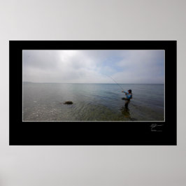 Póster Pesca com moscas na costa dinamarquesa