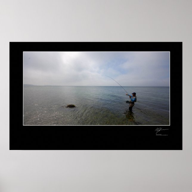 Póster Pesca com moscas na costa dinamarquesa (Frente)