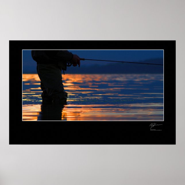 Póster Pesca com moscas na costa dinamarquesa (Frente)