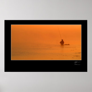 Póster Pesca com moscas na costa dinamarquesa