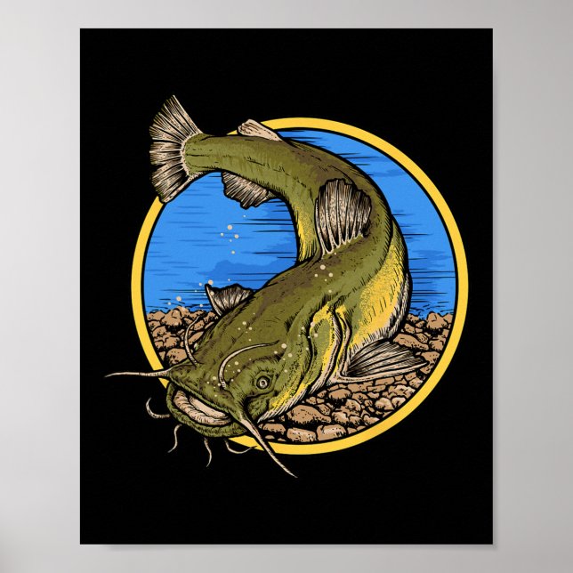 Poster Pesca de Bagre Cabeça Chata  (Frente)