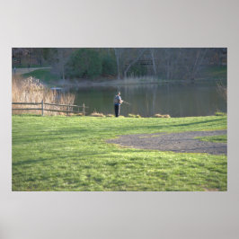 Póster Pesca de mosca em Pond