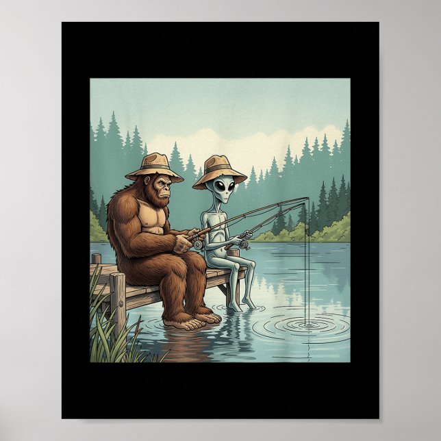 Poster Pesca De Pé-Grande-alienígena (Frente)