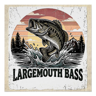 Póster Pesca de Robalo Vintage