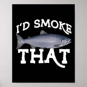 Poster Pesca de salmão Coho engraçada água salgada água d