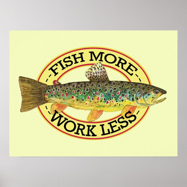 Póster Pesca de Truta Marrom (Frente)