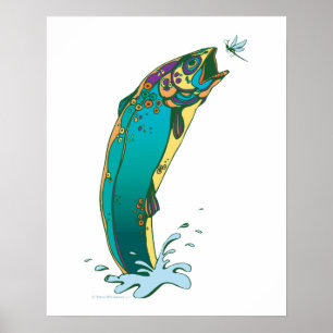 Póster Pesca de Trutas Psicodélicas