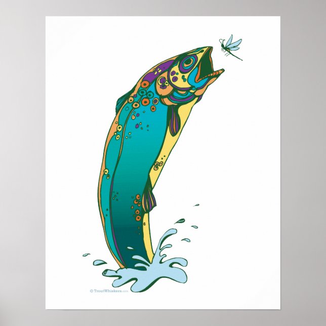 Póster Pesca de Trutas Psicodélicas (Frente)