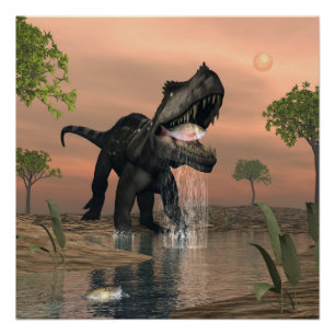 Póster Pesca do dinossauro de Prestosuchus - 3D rendem