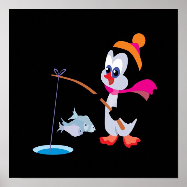 Poster Pesca do gelo do pinguim 2 (Frente)