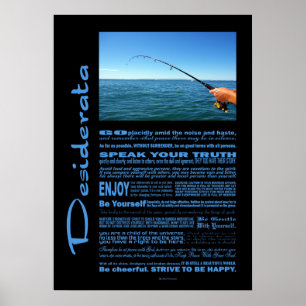 Poster Pesca do poema dos Desiderata no meio do oceano