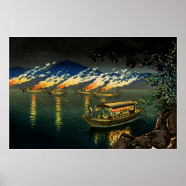 Poster Pesca dos Corvos-marinhos Tsuchiya Koitsu 1940