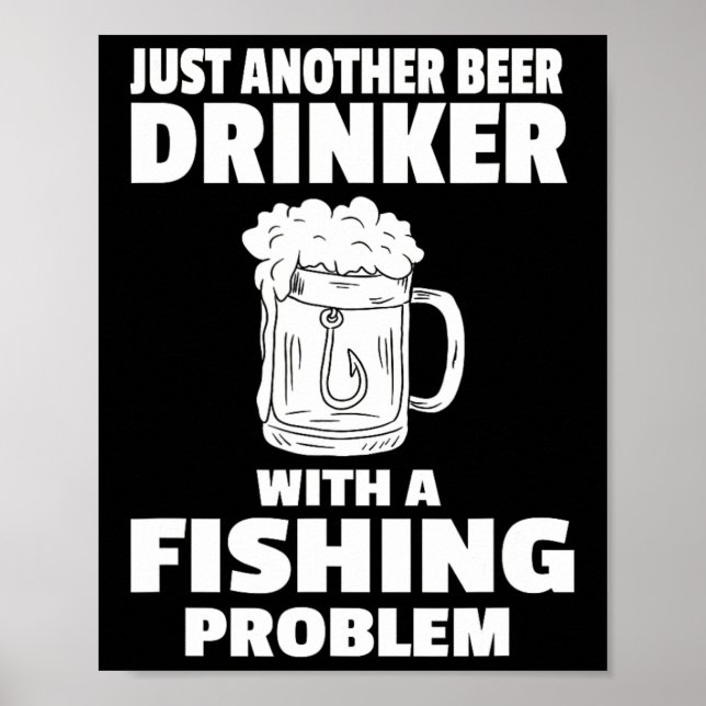 Poster Pesca E Bebida Engraçado Bebendo Partido Hu (Frente)