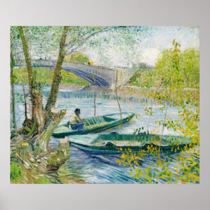Poster Pesca em Primavera, Pont de Clichy por Van Gogh