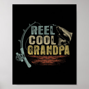 Poster Pesca Engraçada Carretel Vintage Avô Legal