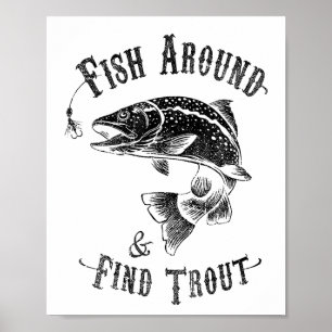 Poster Pesca Engraçada De Peixes Em Torno Da Truta