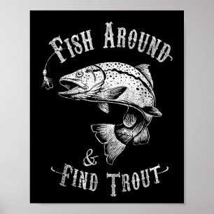 Poster Pesca Engraçada De Peixes Em Torno Da Truta