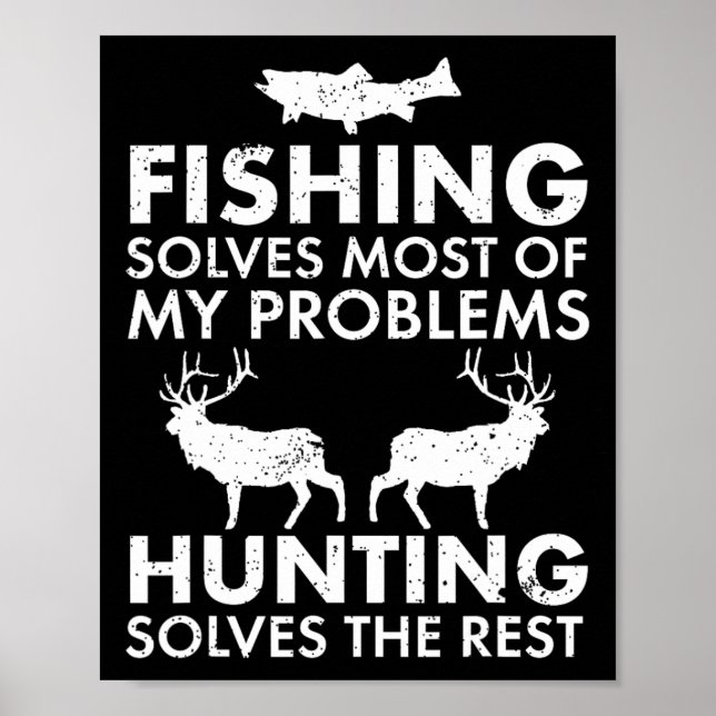 Poster Pesca Engraçada E Caça No Presente Humor De Natal (Frente)