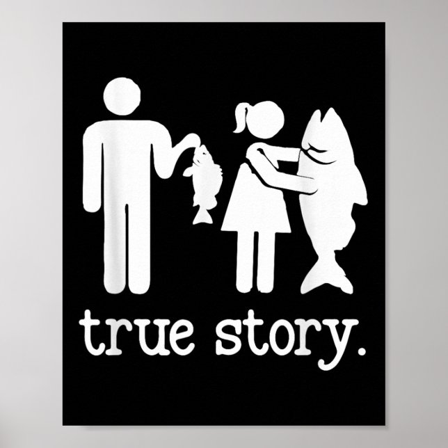 Poster Pesca Engraçada Para Homens Pescadores De História (Frente)