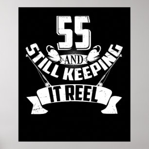 Poster Pesca engraçado 55.o aniversário Presente Pescador