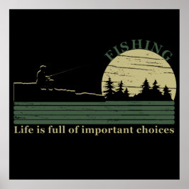Poster Pesca engraçado dizendo