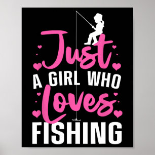 Poster Pesca Fofa Para Mulheres Meninas Crianças Pescador