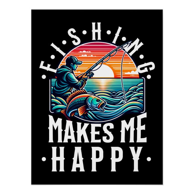 Póster Pesca me deixa feliz (Frente)