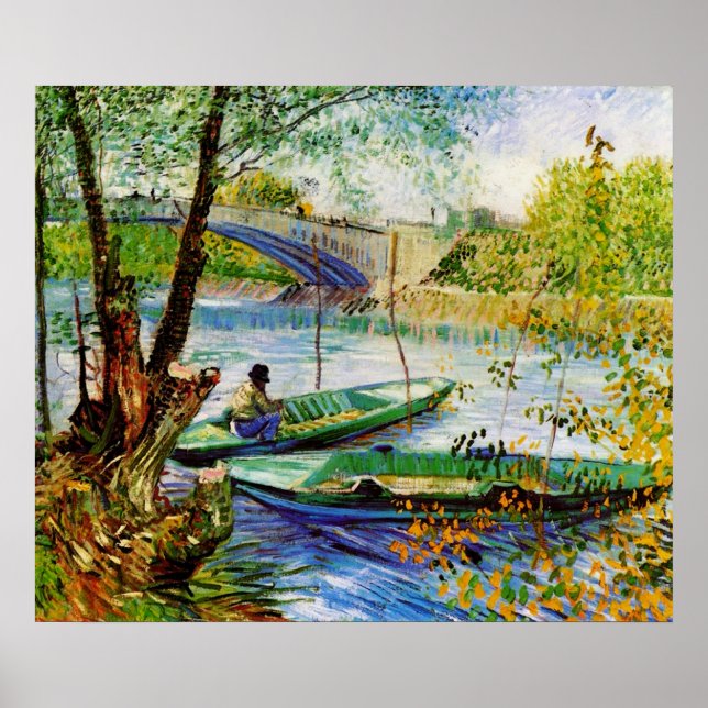 Póster Pesca na Primavera Vincent van Gogh (Frente)