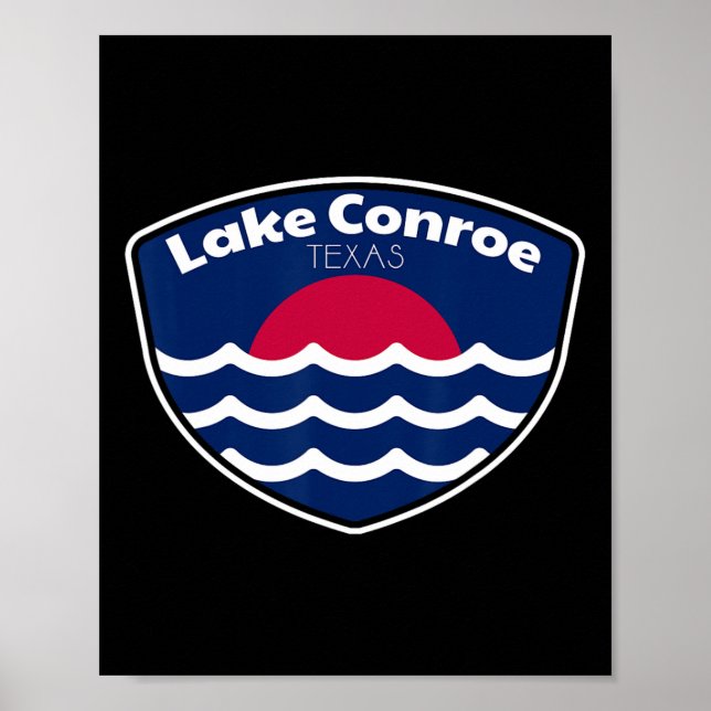 Poster Pesca no Lago Conroe Texas (Frente)