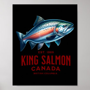 Poster Pesca no rio King Salmon na Colômbia Britânica Can